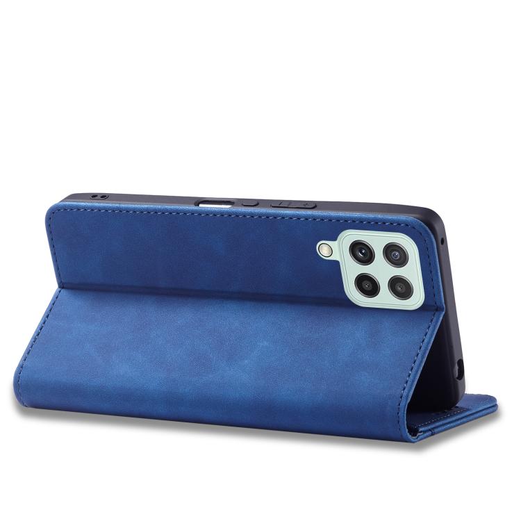 For Samsung Galaxy A22 4G Dreamy Magnetic Dual-fold Calfskin Leather Phone Case