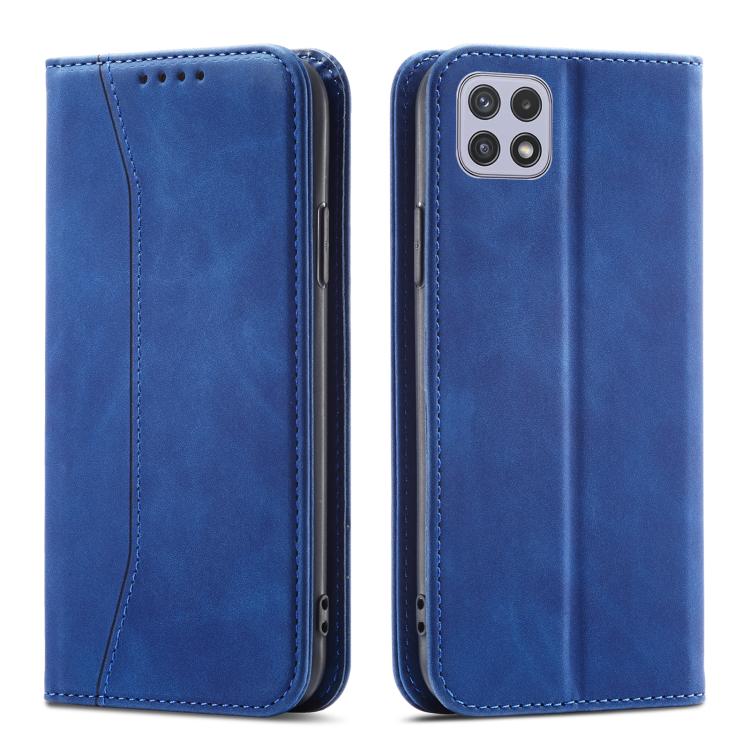 For Samsung Galaxy A22 5G Dreamy Magnetic Dual-fold Calfskin Leather Phone Case