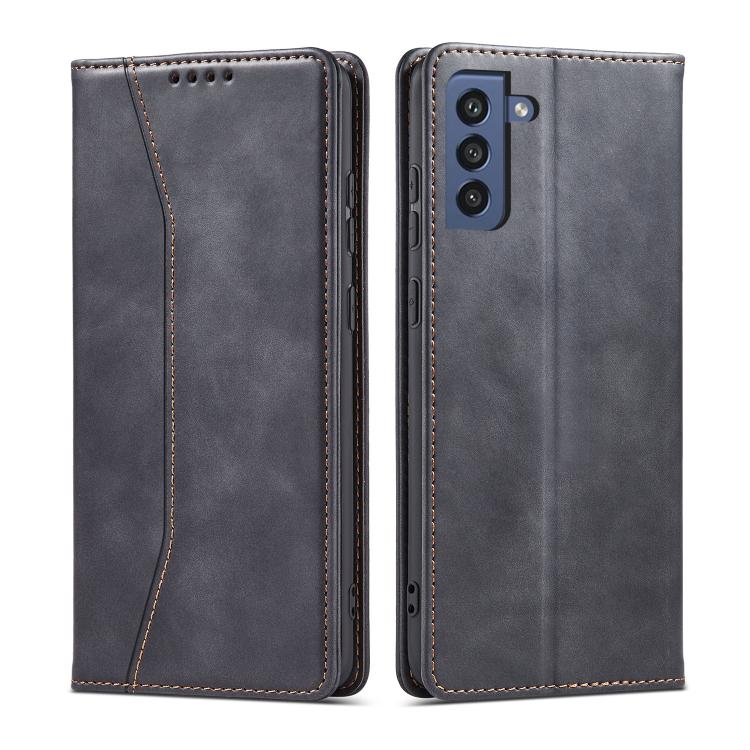 For Samsung Galaxy S21 FE 5G Dreamy Magnetic Dual-fold Calfskin Leather Phone Case