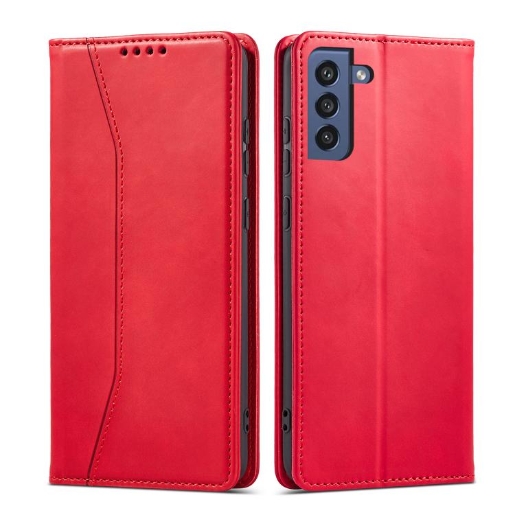 For Samsung Galaxy S21 FE 5G Dreamy Magnetic Dual-fold Calfskin Leather Phone Case