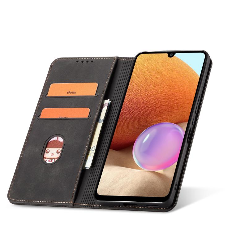For Samsung Galaxy A32 4G Dreamy Magnetic Dual-fold Calfskin Leather Phone Case