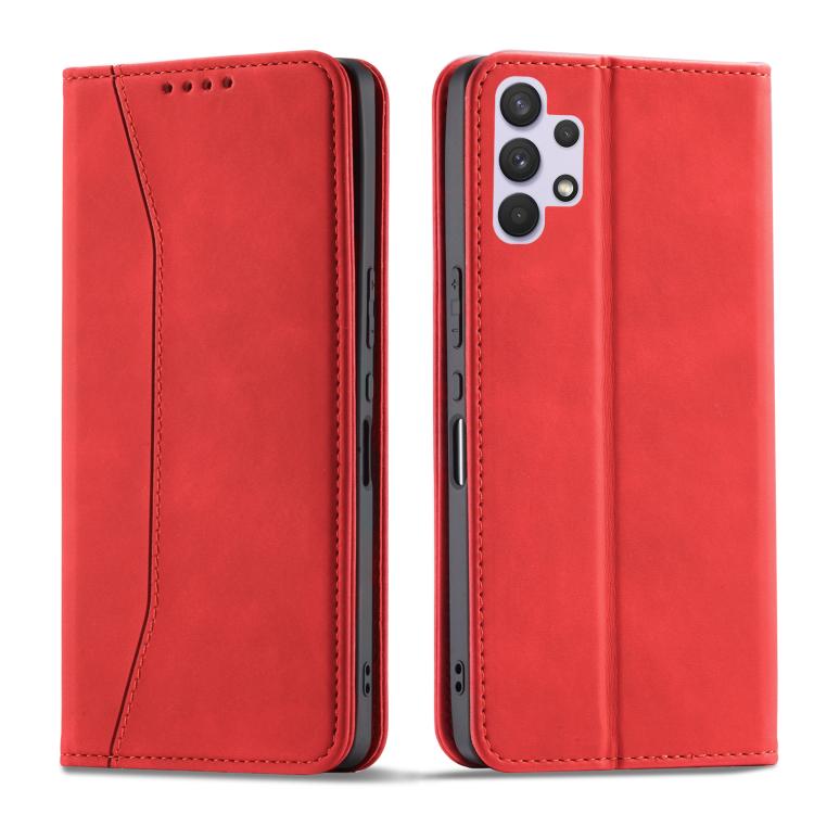 For Samsung Galaxy A32 4G Dreamy Magnetic Dual-fold Calfskin Leather Phone Case