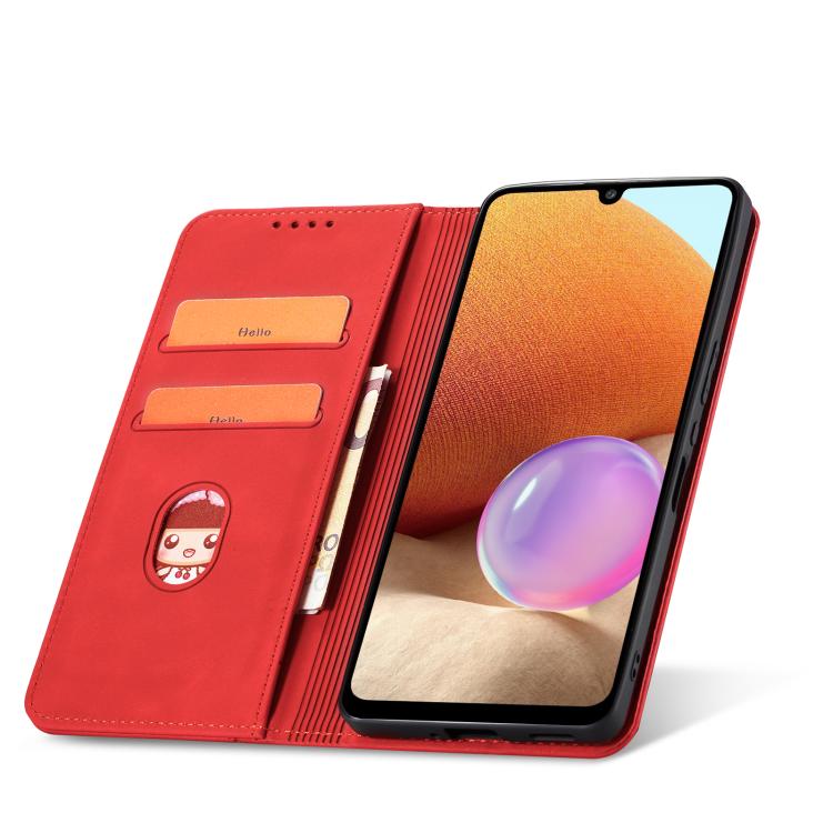 For Samsung Galaxy A32 4G Dreamy Magnetic Dual-fold Calfskin Leather Phone Case