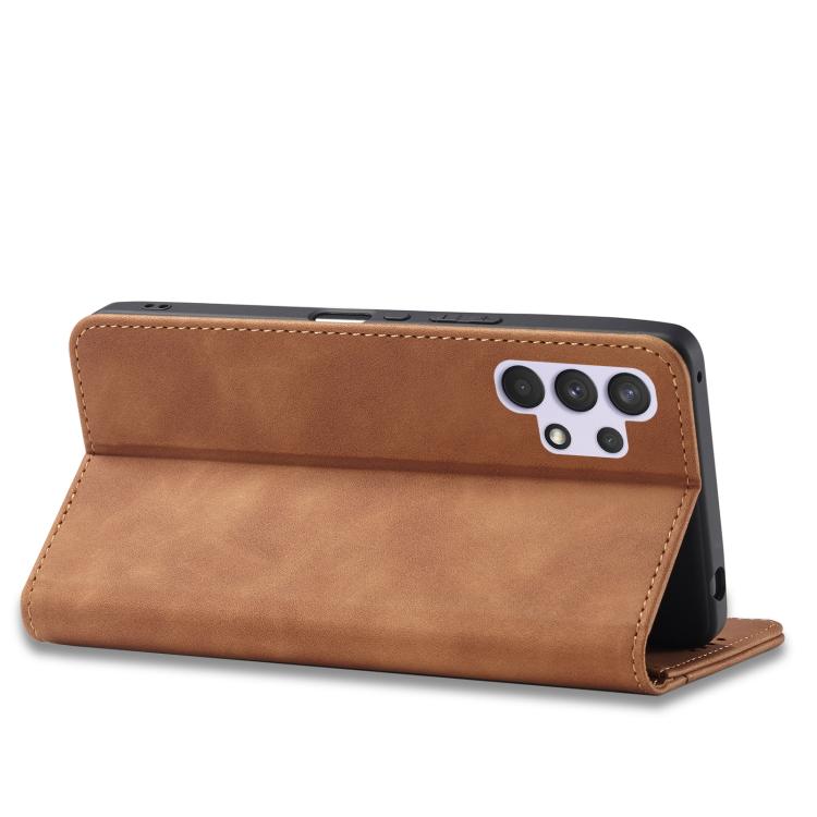 For Samsung Galaxy A32 4G Dreamy Magnetic Dual-fold Calfskin Leather Phone Case