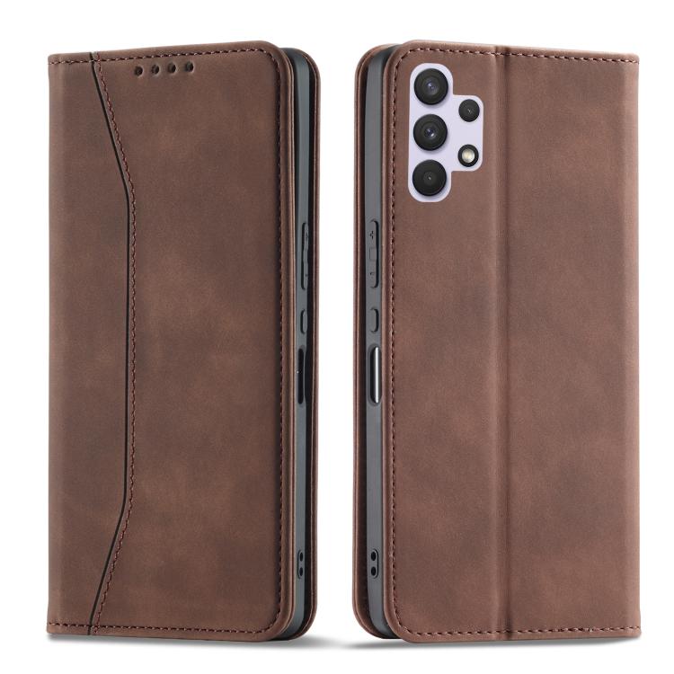 For Samsung Galaxy A32 4G Dreamy Magnetic Dual-fold Calfskin Leather Phone Case