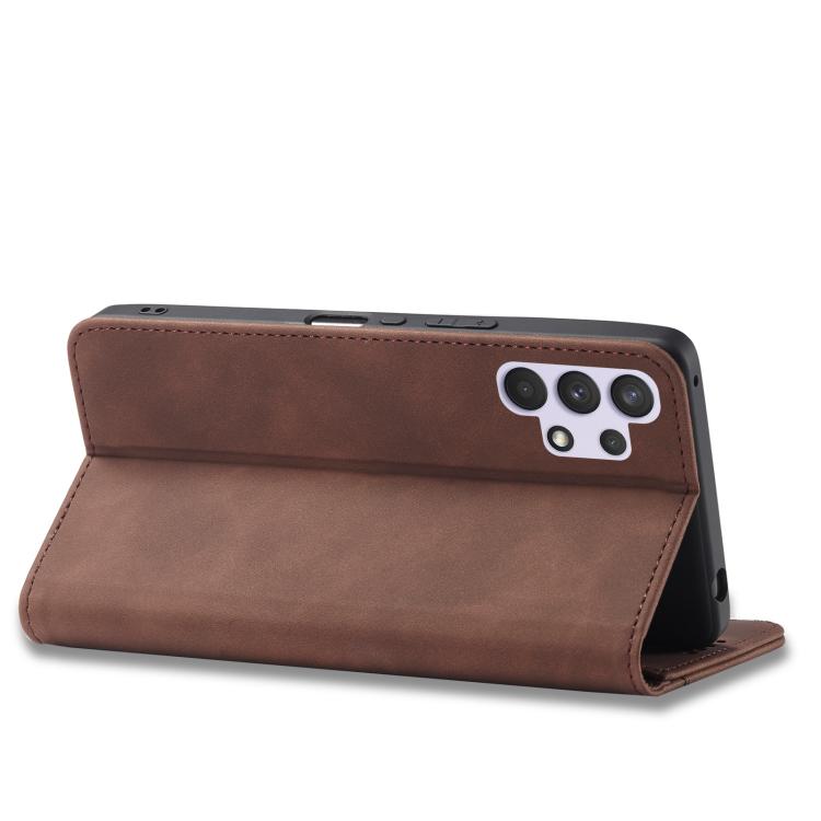 For Samsung Galaxy A32 4G Dreamy Magnetic Dual-fold Calfskin Leather Phone Case