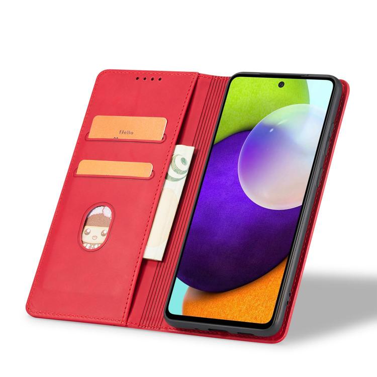 For Samsung Galaxy A52 4G / 5G Dreamy Magnetic Dual-fold Calfskin Leather Phone Case