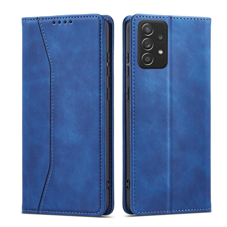 For Samsung Galaxy A52 4G / 5G Dreamy Magnetic Dual-fold Calfskin Leather Phone Case