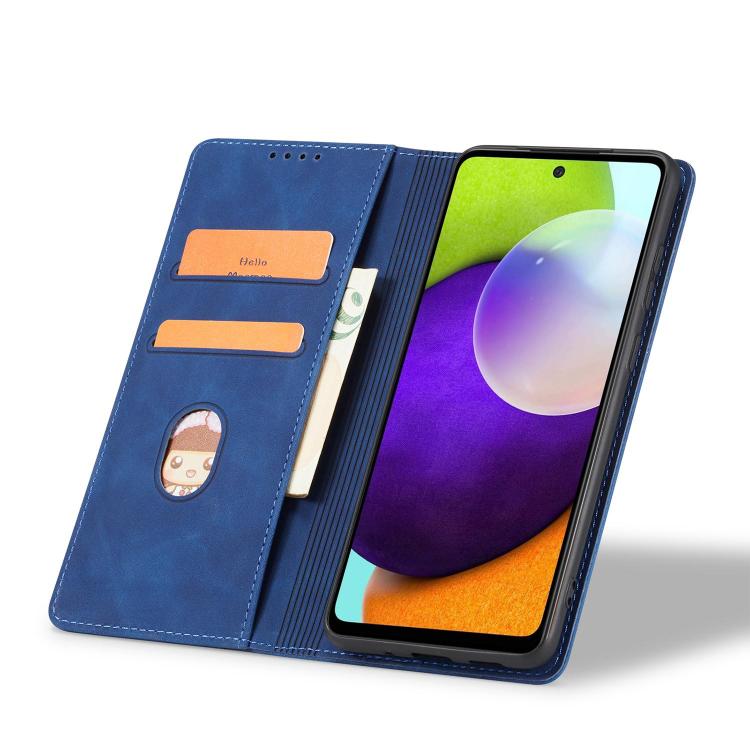 For Samsung Galaxy A52 4G / 5G Dreamy Magnetic Dual-fold Calfskin Leather Phone Case