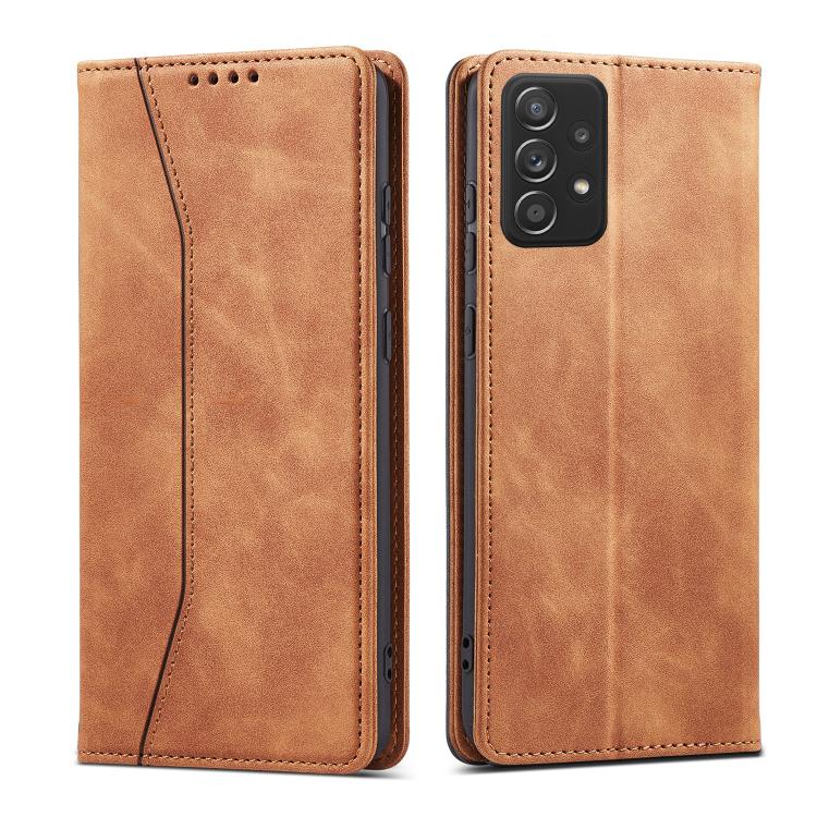 For Samsung Galaxy A52 4G / 5G Dreamy Magnetic Dual-fold Calfskin Leather Phone Case