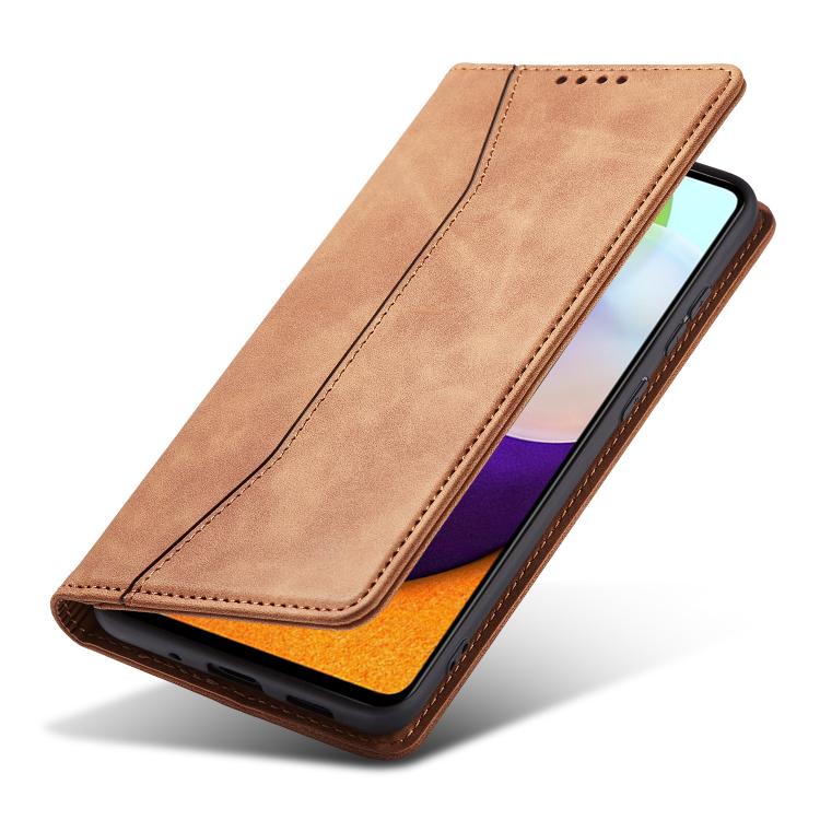 For Samsung Galaxy A52 4G / 5G Dreamy Magnetic Dual-fold Calfskin Leather Phone Case