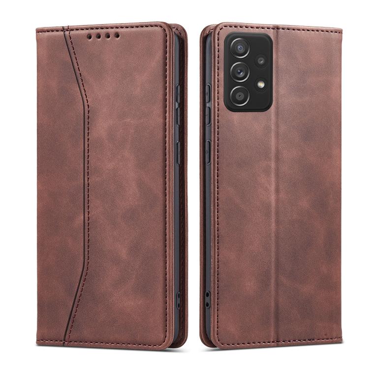For Samsung Galaxy A52 4G / 5G Dreamy Magnetic Dual-fold Calfskin Leather Phone Case