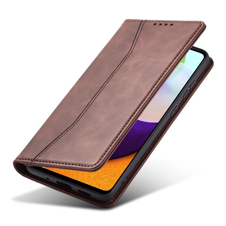 For Samsung Galaxy A52 4G / 5G Dreamy Magnetic Dual-fold Calfskin Leather Phone Case