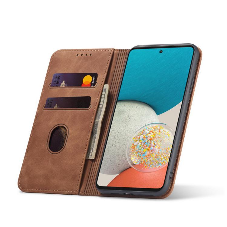 For Samsung Galaxy A53 Dreamy Magnetic Dual-fold Calfskin Leather Phone Case