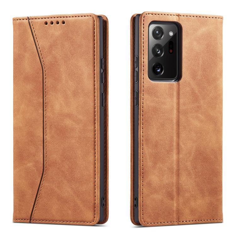 For Samsung Galaxy Note 20 Ultra Dreamy Magnetic Dual-fold Calfskin Leather Phone Case