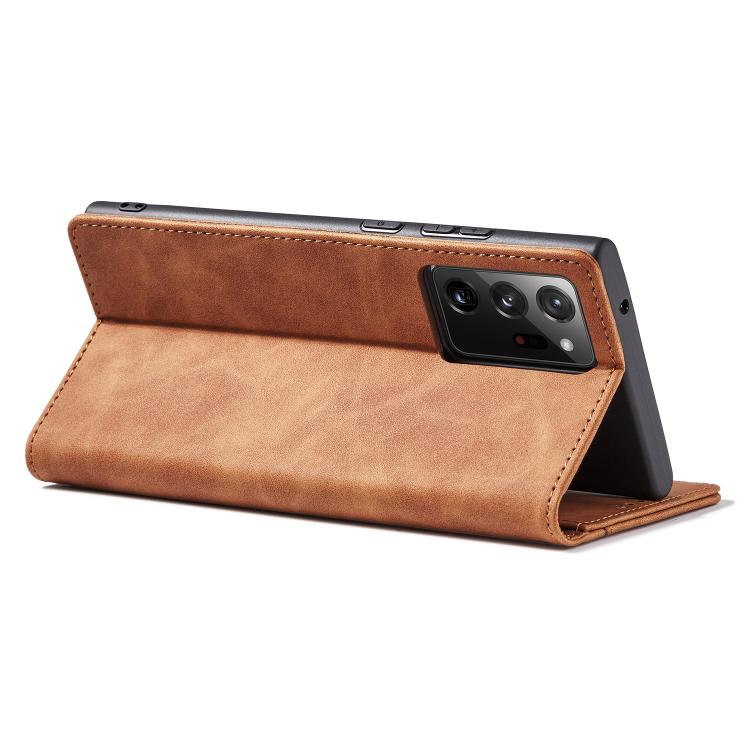 For Samsung Galaxy Note 20 Ultra Dreamy Magnetic Dual-fold Calfskin Leather Phone Case