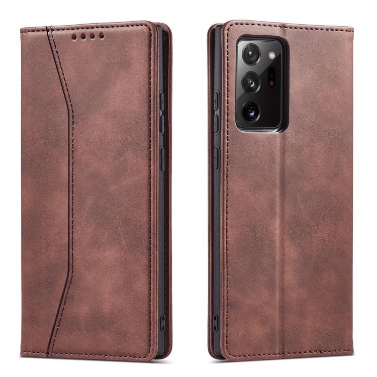 For Samsung Galaxy Note 20 Ultra Dreamy Magnetic Dual-fold Calfskin Leather Phone Case