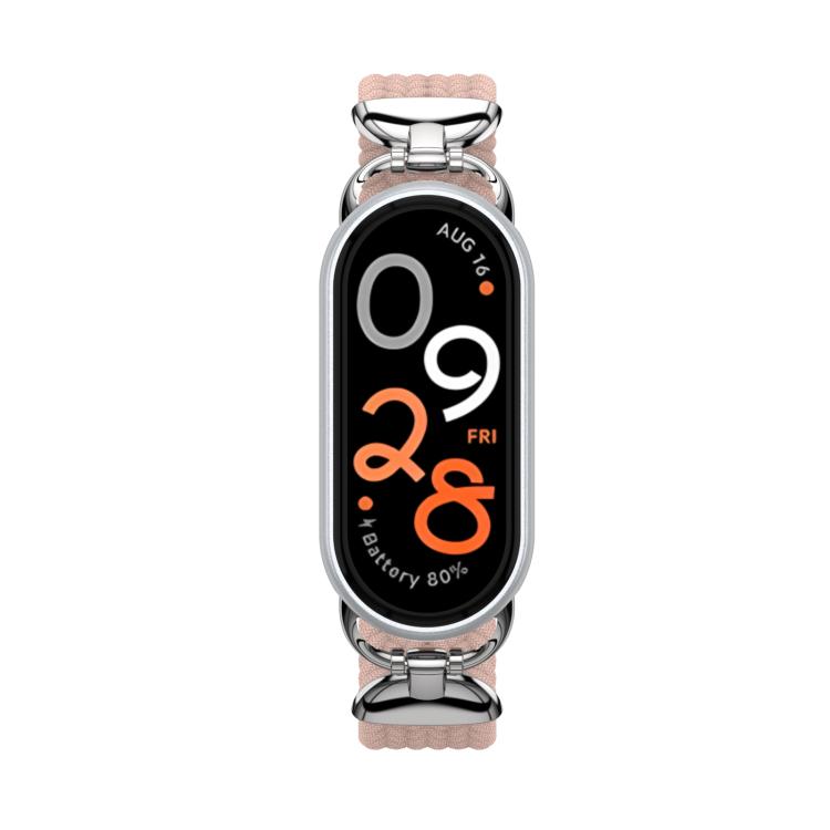 For xiaomi Smart Band 10 / 9 / 8 Metal Head Single Woven Nylon Watch Band, Size:M