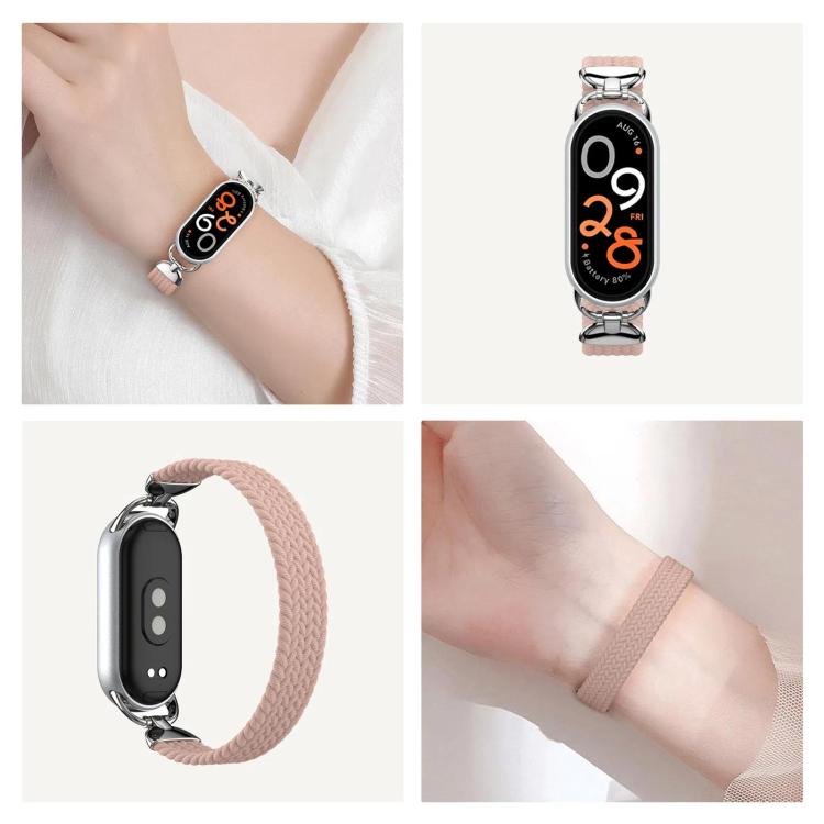 For xiaomi Smart Band 10 / 9 / 8 Metal Head Single Woven Nylon Watch Band, Size:M