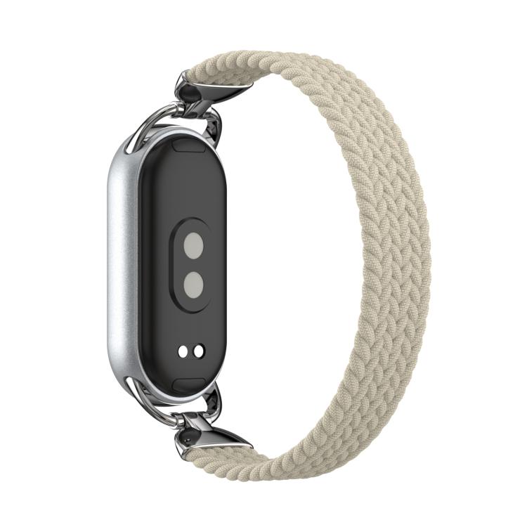 For xiaomi Smart Band 10 / 9 / 8 Metal Head Single Woven Nylon Watch Band, Size:M