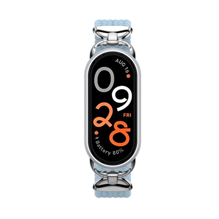 For xiaomi Smart Band 10 / 9 / 8 Metal Head Single Woven Nylon Watch Band, Size:M