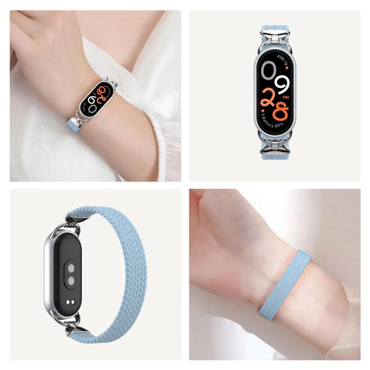 For xiaomi Smart Band 10 / 9 / 8 Metal Head Single Woven Nylon Watch Band, Size:M