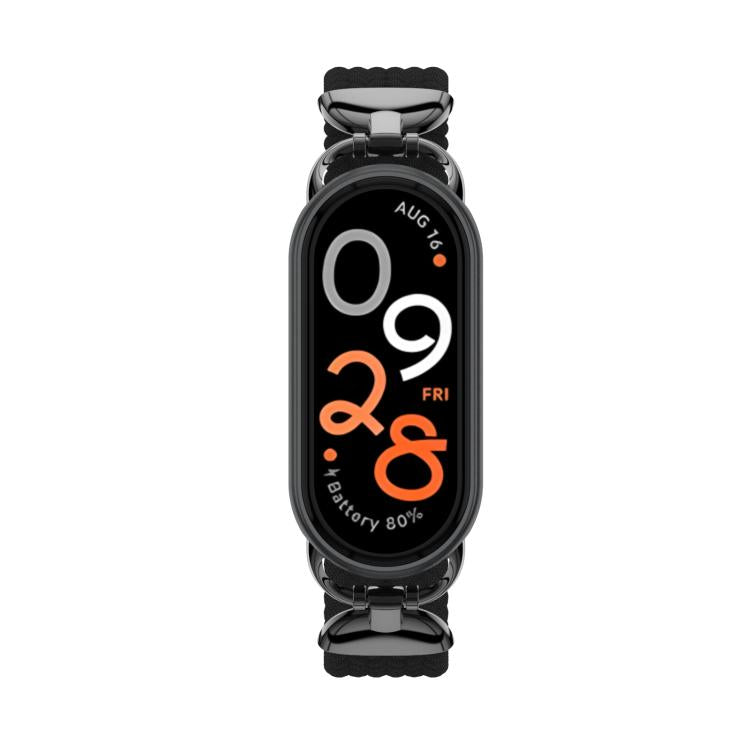 For xiaomi Smart Band 10 / 9 / 8 Metal Head Single Woven Nylon Watch Band, Size:M