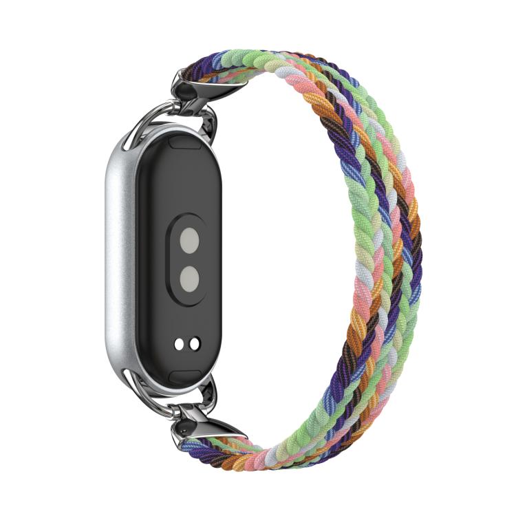 For xiaomi Smart Band 10 / 9 / 8 Metal Head Single Woven Nylon Watch Band, Size:M