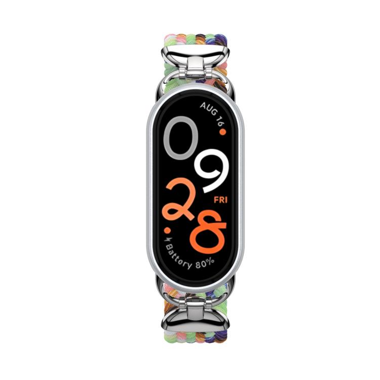 For xiaomi Smart Band 10 / 9 / 8 Metal Head Single Woven Nylon Watch Band, Size:M
