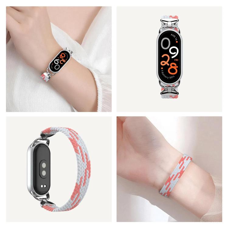 For xiaomi Smart Band 10 / 9 / 8 Metal Head Single Woven Nylon Watch Band, Size:M