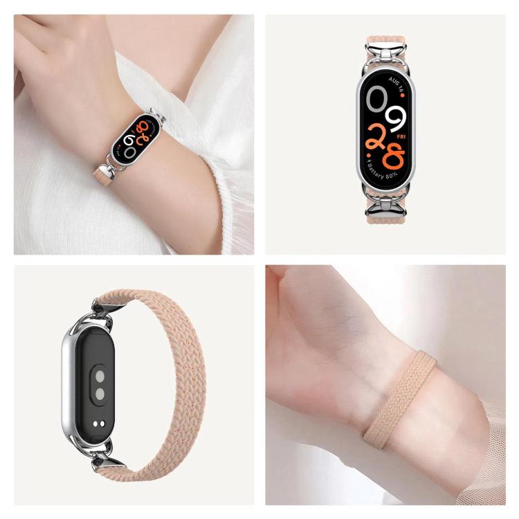 For xiaomi Smart Band 10 / 9 / 8 Metal Head Single Woven Nylon Watch Band, Size:M