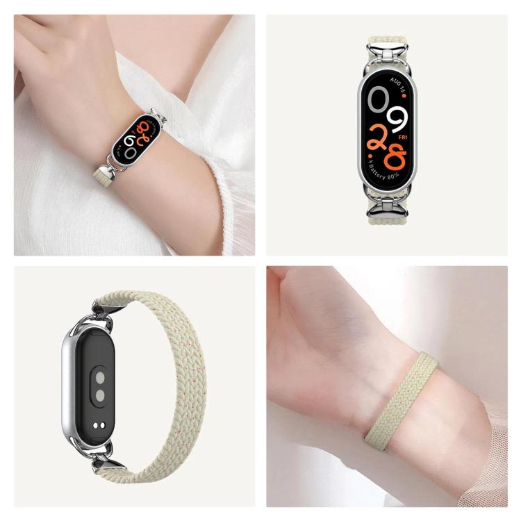 For xiaomi Smart Band 10 / 9 / 8 Metal Head Single Woven Nylon Watch Band, Size:M