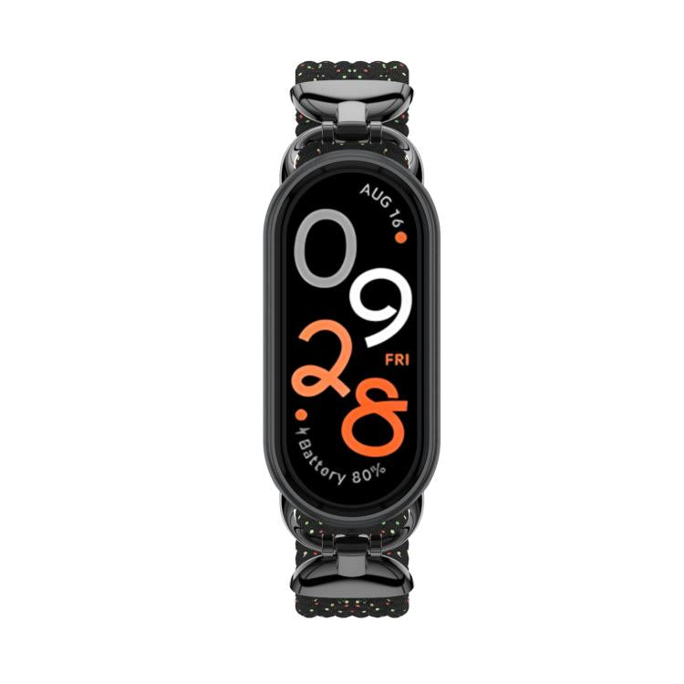 For xiaomi Smart Band 10 / 9 / 8 Metal Head Single Woven Nylon Watch Band, Size:M