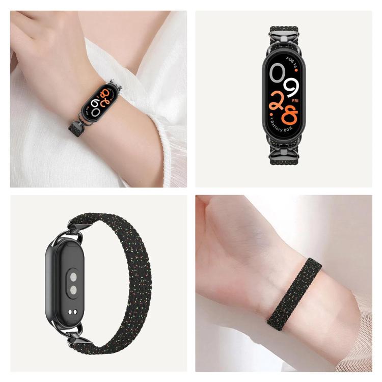 For xiaomi Smart Band 10 / 9 / 8 Metal Head Single Woven Nylon Watch Band, Size:M