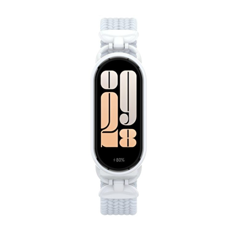 For Xiaomi Smart Band 10 / 9 / 8 Metal Head Two Sections Nylon Braided Watch Band