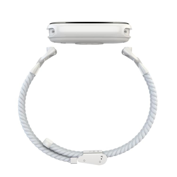 For Xiaomi Smart Band 10 / 9 / 8 Metal Head Two Sections Nylon Braided Watch Band
