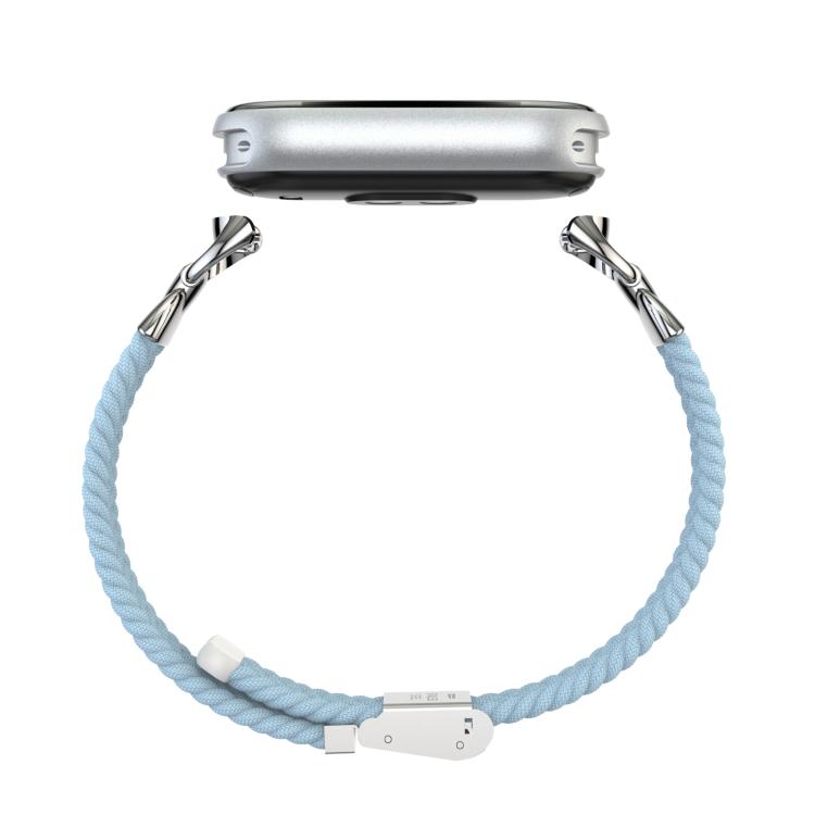 For Xiaomi Smart Band 10 / 9 / 8 Metal Head Two Sections Nylon Braided Watch Band