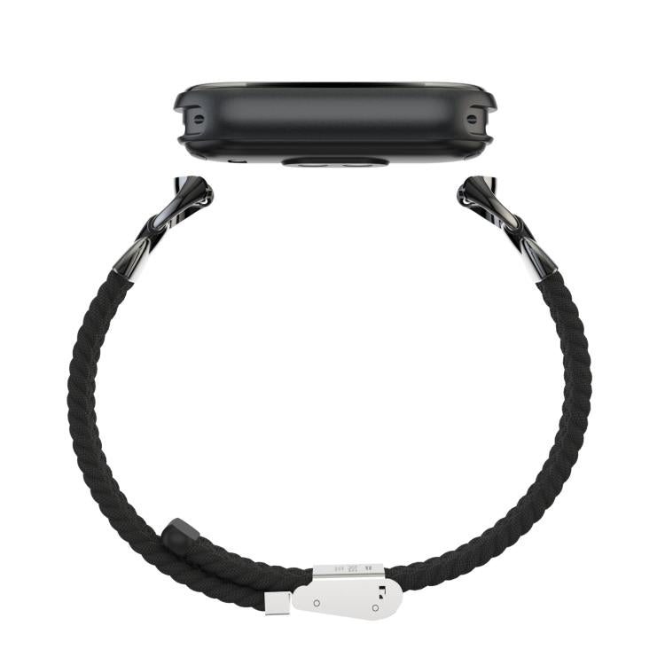 For Xiaomi Smart Band 10 / 9 / 8 Metal Head Two Sections Nylon Braided Watch Band