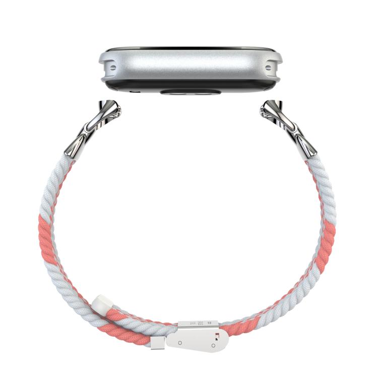 For Xiaomi Smart Band 10 / 9 / 8 Metal Head Two Sections Nylon Braided Watch Band