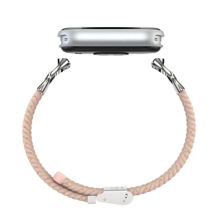 For Xiaomi Smart Band 10 / 9 / 8 Metal Head Two Sections Nylon Braided Watch Band