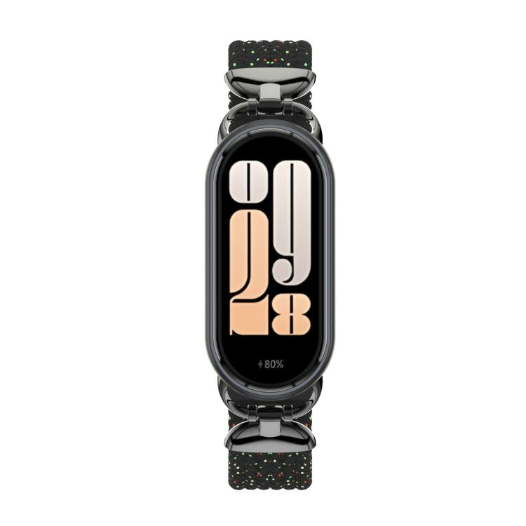 For Xiaomi Smart Band 10 / 9 / 8 Metal Head Two Sections Nylon Braided Watch Band