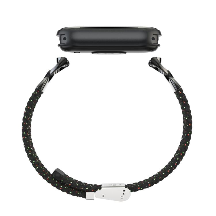 For Xiaomi Smart Band 10 / 9 / 8 Metal Head Two Sections Nylon Braided Watch Band