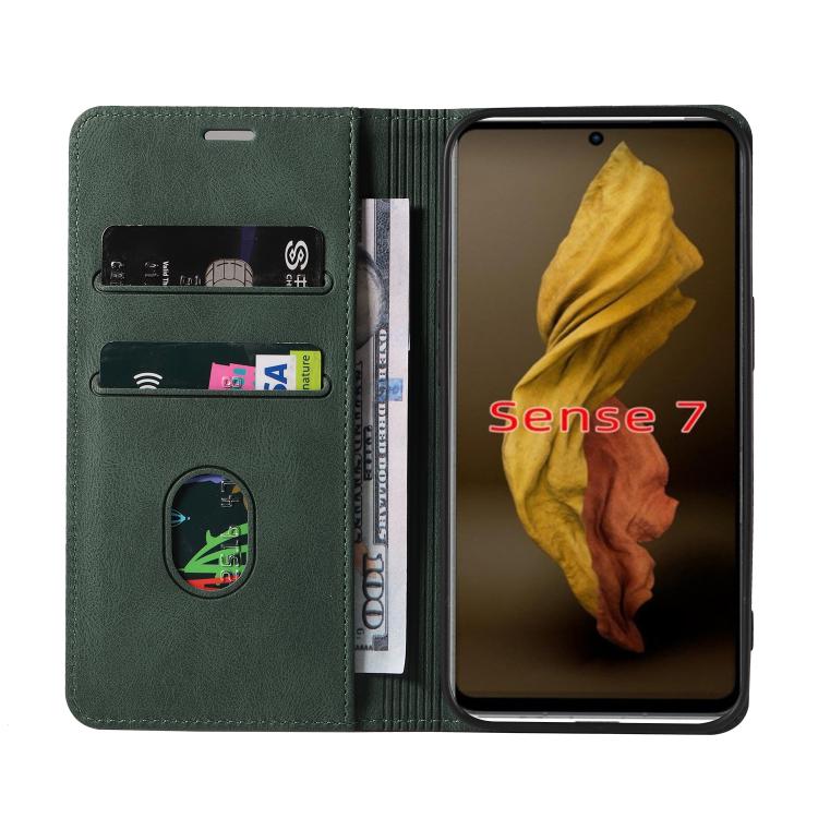 For Sharp Sense7 Wristband Magnetic Leather Phone Case