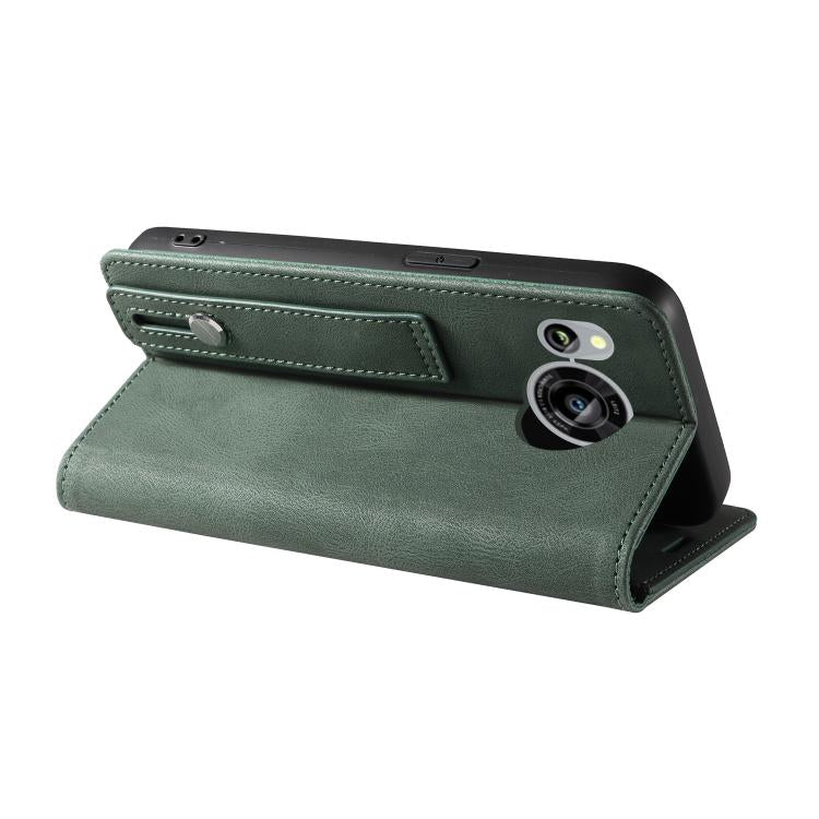 For Sharp Sense7 Wristband Magnetic Leather Phone Case