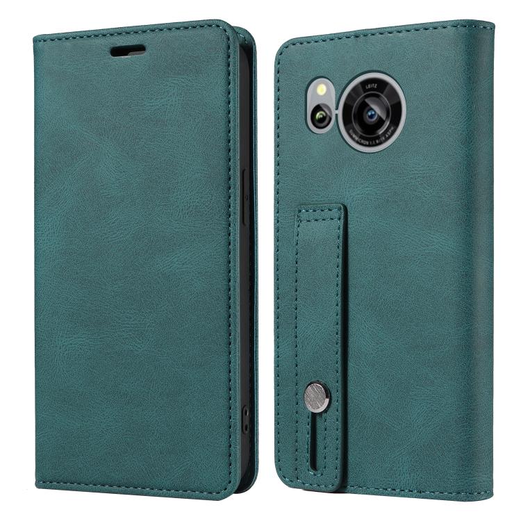 For Sharp Sense7 Wristband Magnetic Leather Phone Case