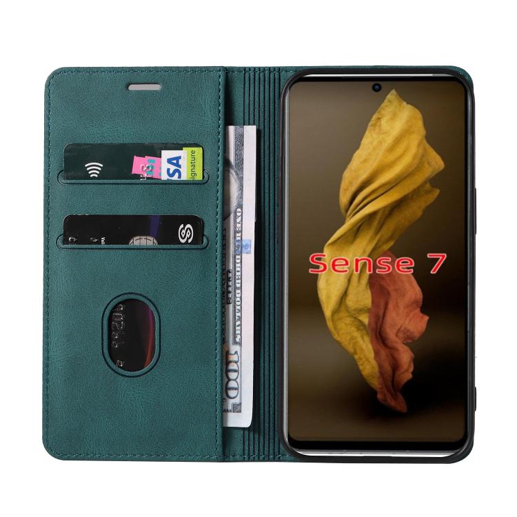 For Sharp Sense7 Wristband Magnetic Leather Phone Case