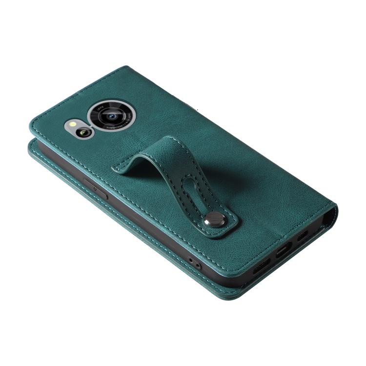 For Sharp Sense7 Wristband Magnetic Leather Phone Case