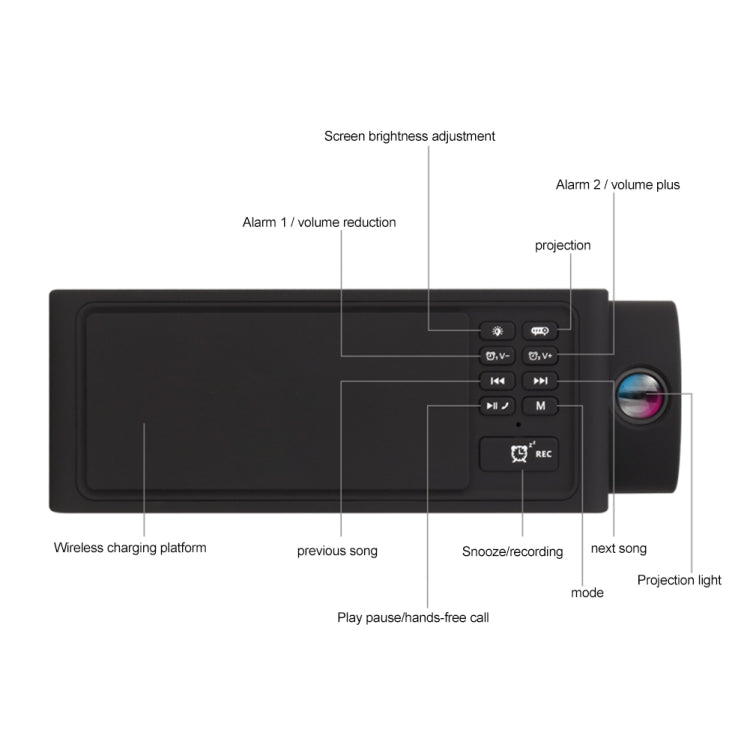 S91S Multi-Function Mirror Bluetooth Speaker With Wireless Charging And Alarm Clock Function