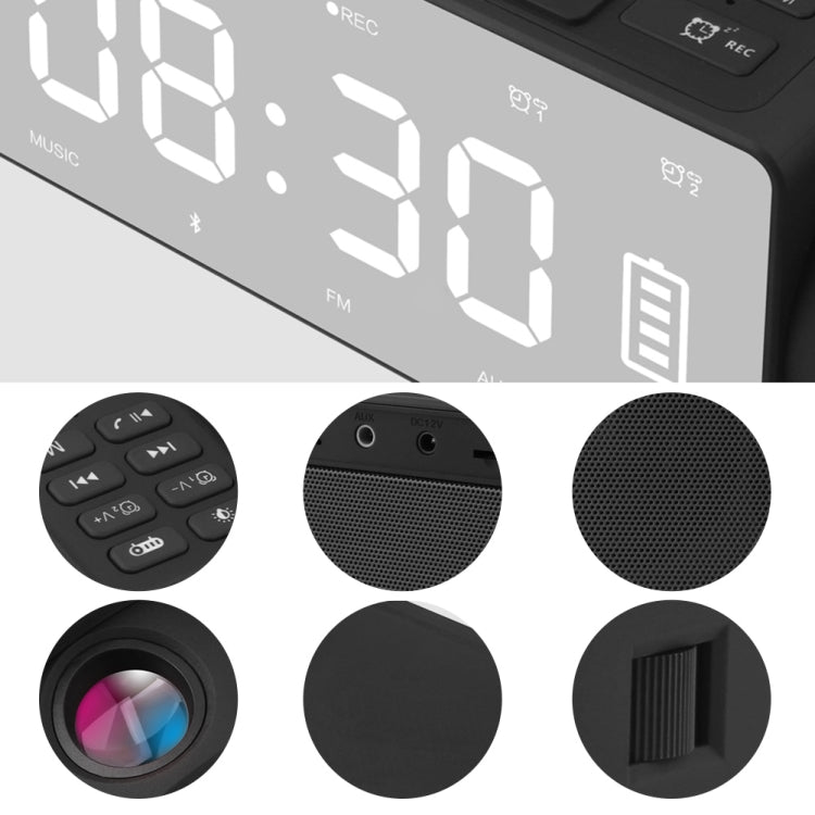 S91S Multi-Function Mirror Bluetooth Speaker With Wireless Charging And Alarm Clock Function