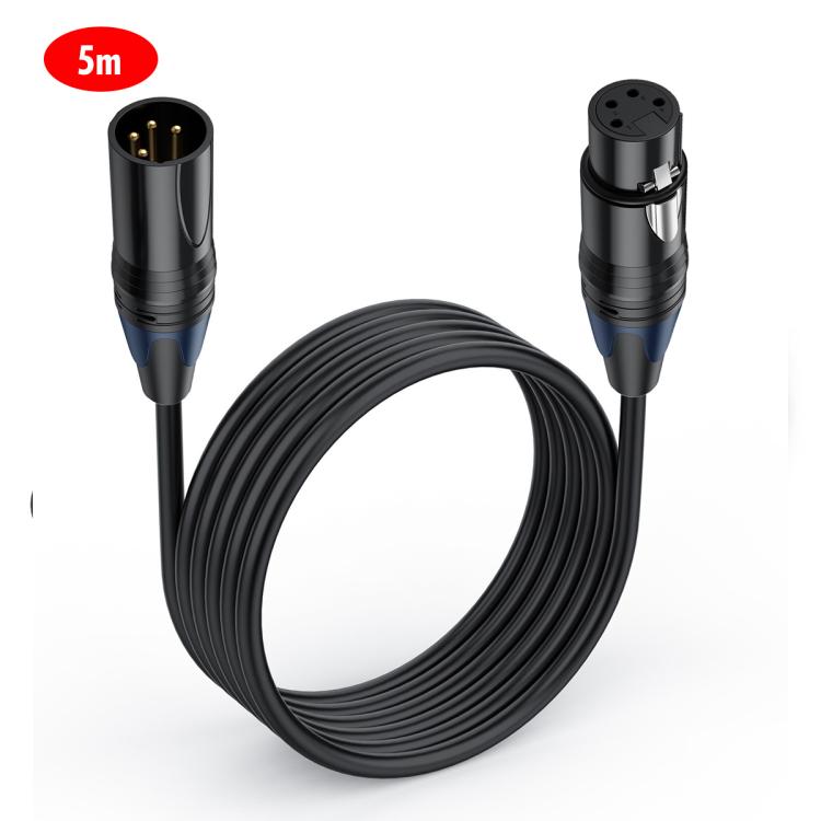 JUNSUNMAY 4 Pin XLR Male to Female Headphone Audio Adapter Cable, Length:5m